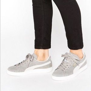 Gray Puma suede shoes